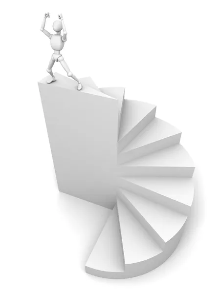 3d man on the top of success ladder — Stock Photo, Image