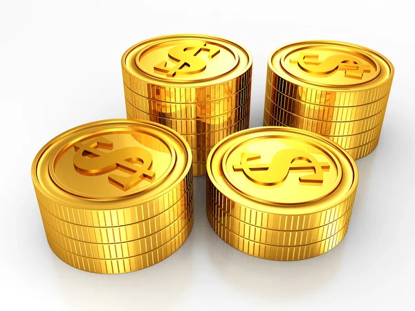 Zlaté mince dolaru usa — Stock fotografie