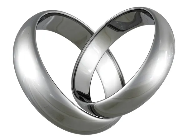 铂或银结婚戒指 — 图库照片