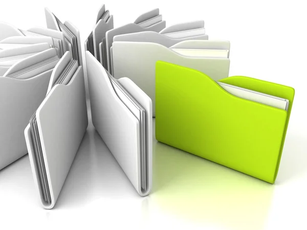 Zielone biuro folderu — Zdjęcie stockowe