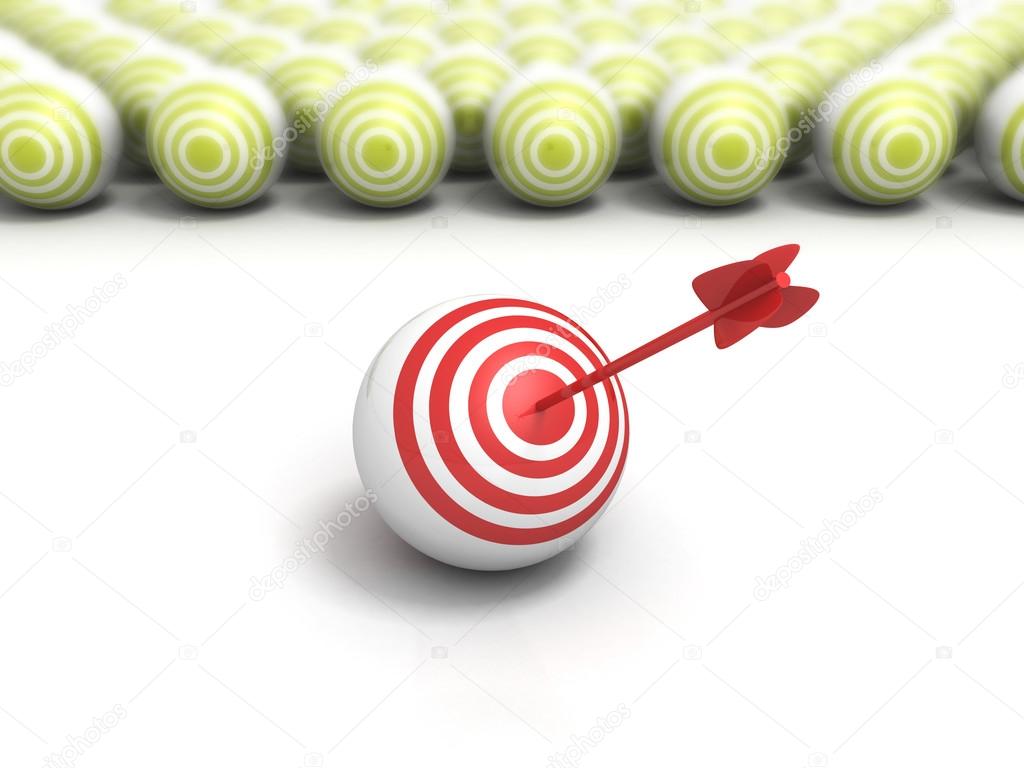 Individual red target ball