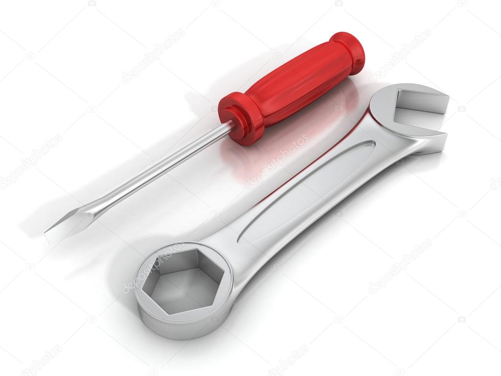 Red screwdriver and wrench Icon