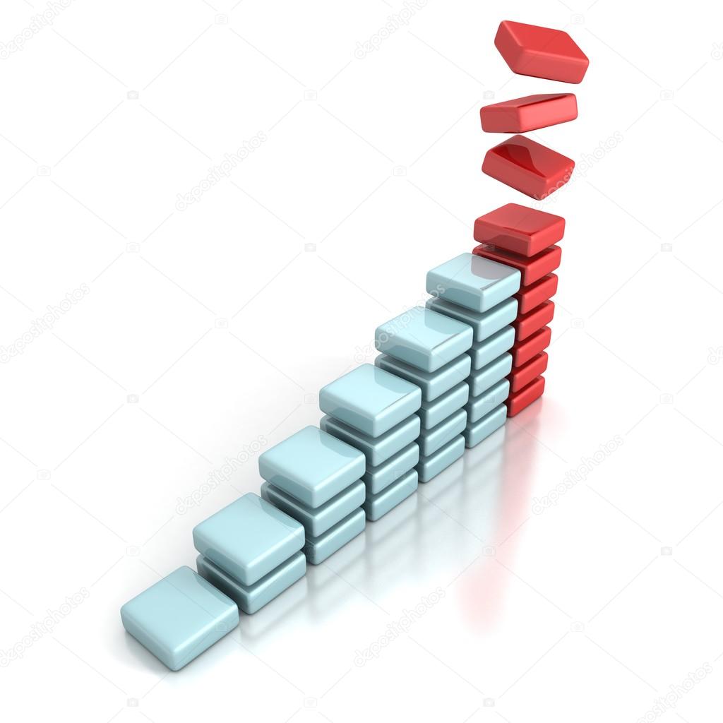 Financial blue blocks bar graph