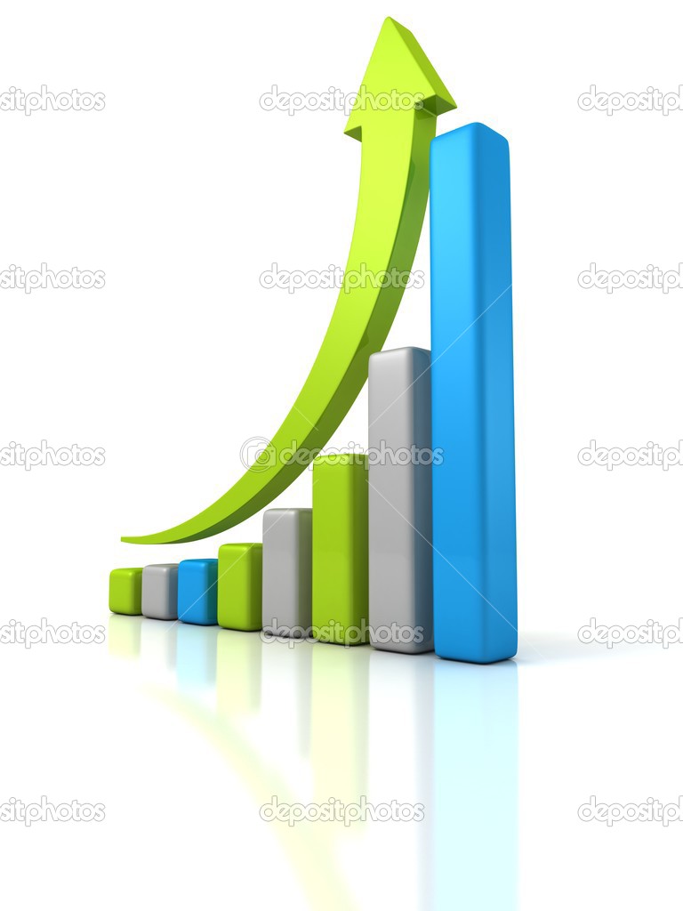 Colorful financial bar graph