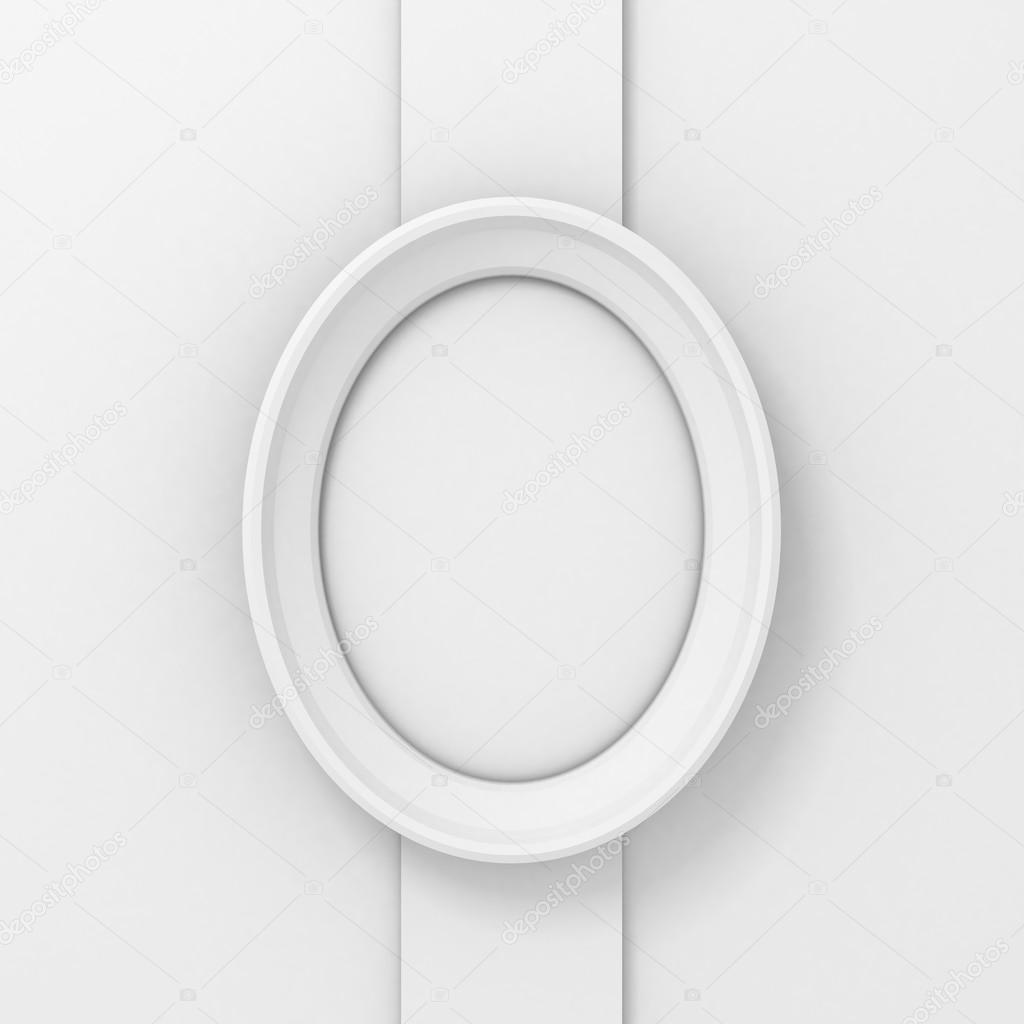 Empty white oval picture frame Stock Photo by ©VERSUSstudio 46327045