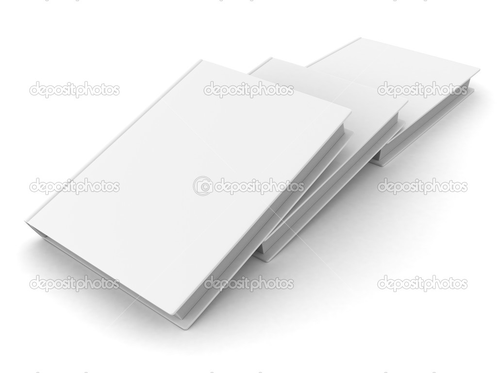 White blank books