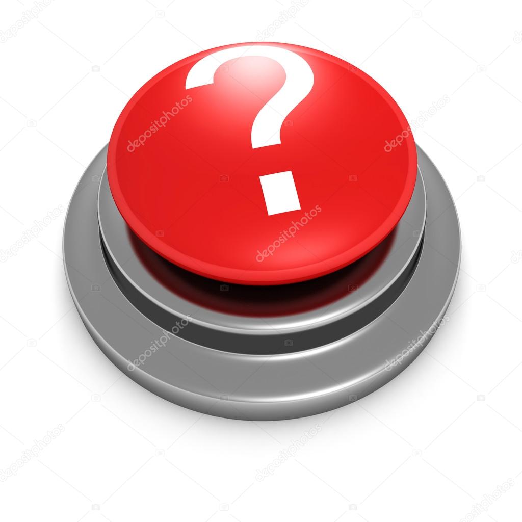 3d red button with question mark