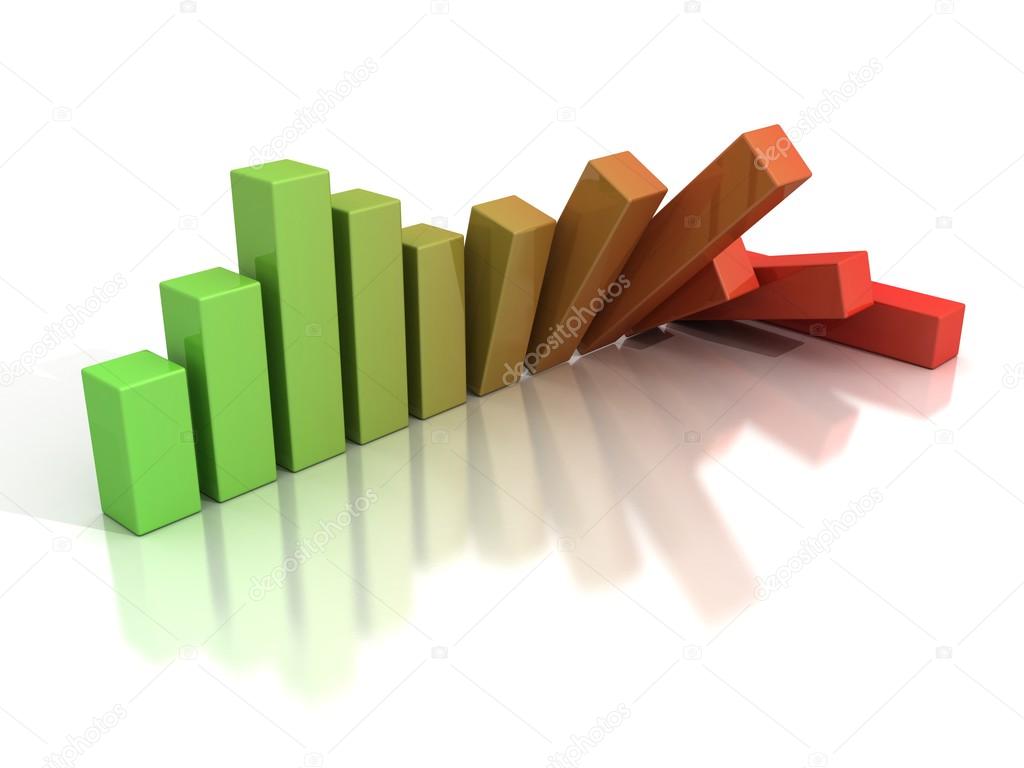 Falling Crisis Business Bar Chart Diagram