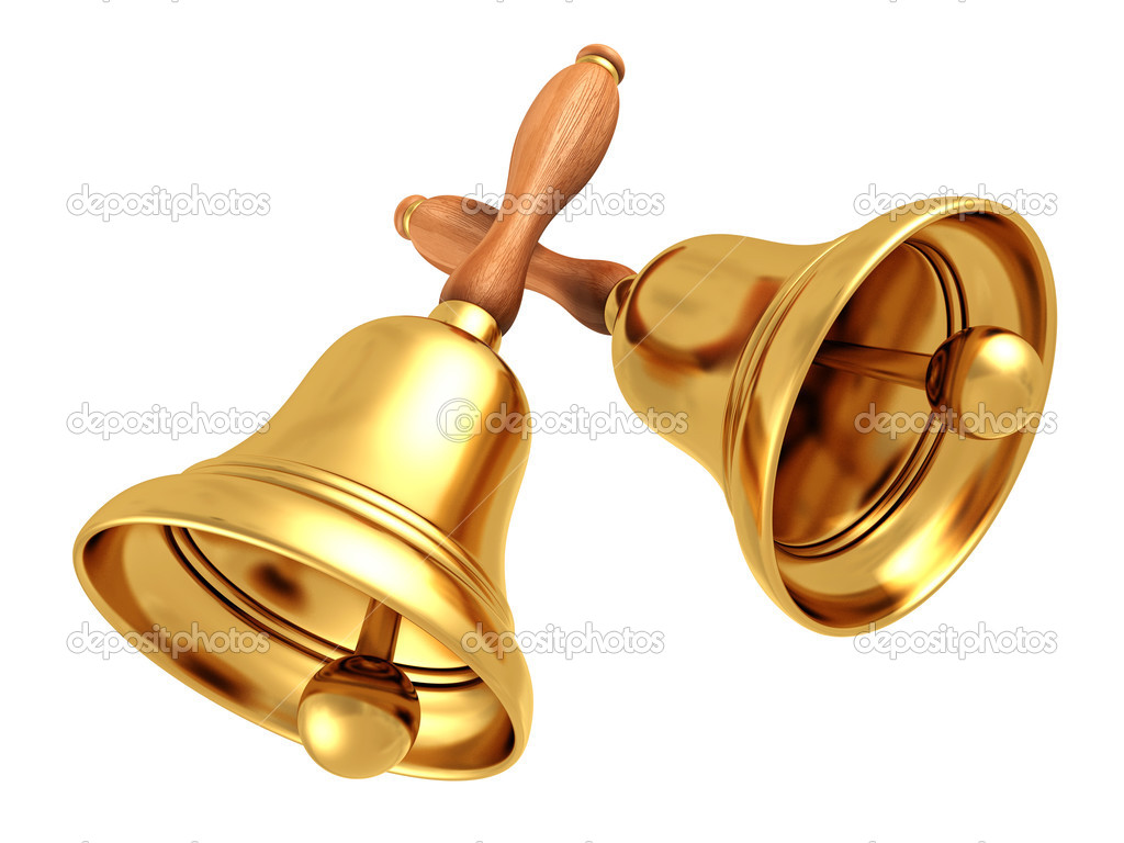 Two vintage retro school bells