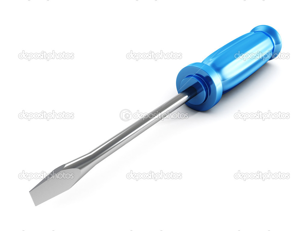 Blue screwdriver close up
