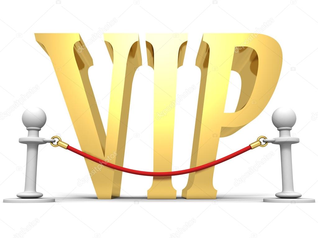 Golden VIP sign behind velvet rope barrier