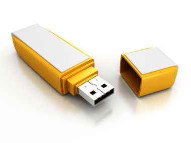Sarı şık usb flash sürücü
