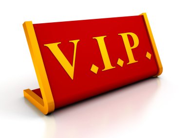 VIP kırmızı masa plaka işareti