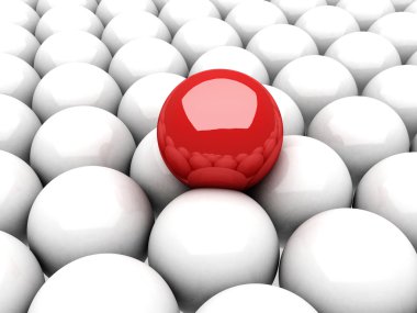 Kırmızı Top lideri birçok beyaz topları