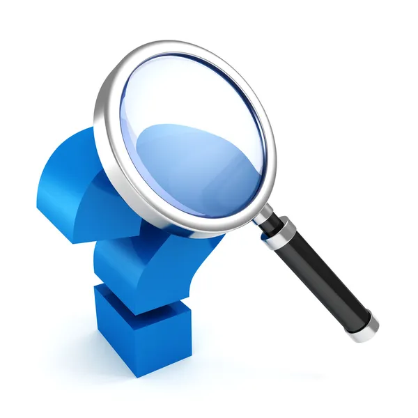 Faq concept icon with magnifier — Stock Photo, Image