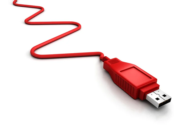 Κόκκινο USB καλώδιο — Φωτογραφία Αρχείου
