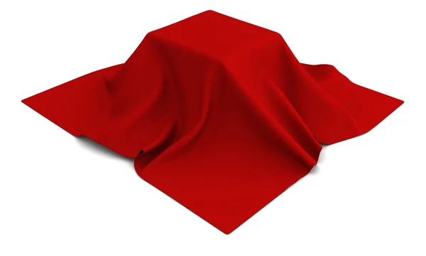 Surprise gifn under the red silk — Stock Photo, Image