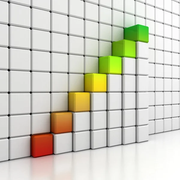 Block växande bar diagram — Stockfoto