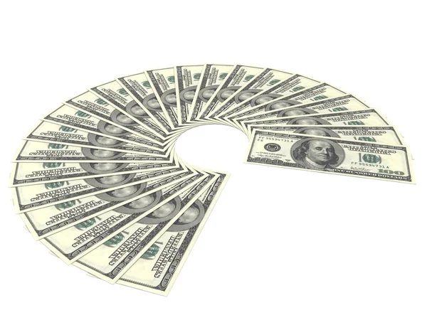 Honderd dollar rekeningen ventilator — Stockfoto