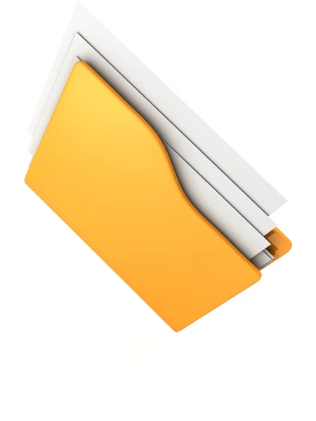 Computer yellow folder icon — Stock Photo, Image