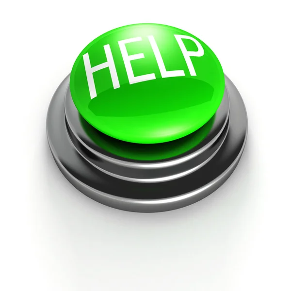 Green Help Button — Stock Photo, Image
