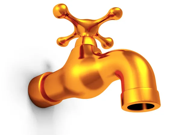 Golden faucet tap — Stock Photo, Image