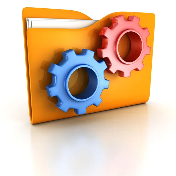 Concept orange office folder — Stock Photo, Image