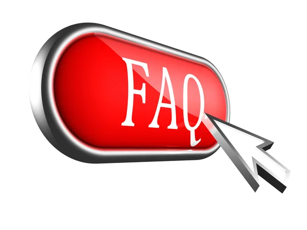Red FAQ button and arrow — Stock Photo, Image