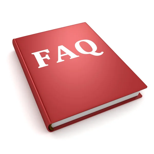 Konzept faq rotes Buch — Stockfoto