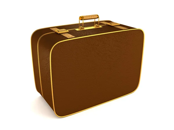 Vintage old retro brown suitcase — Stock Photo, Image