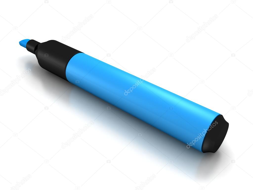 Blue highlighter marker