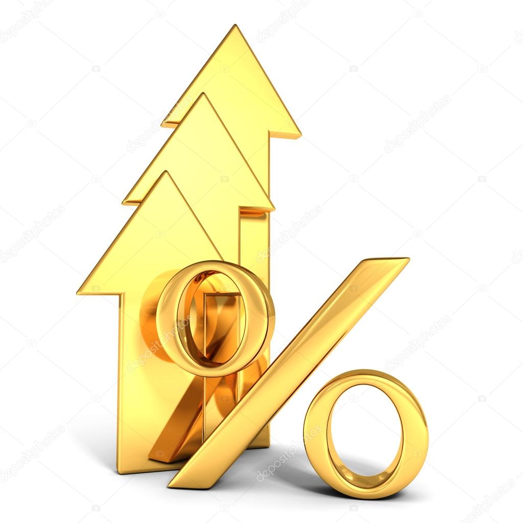 Shiny golden percent symbol
