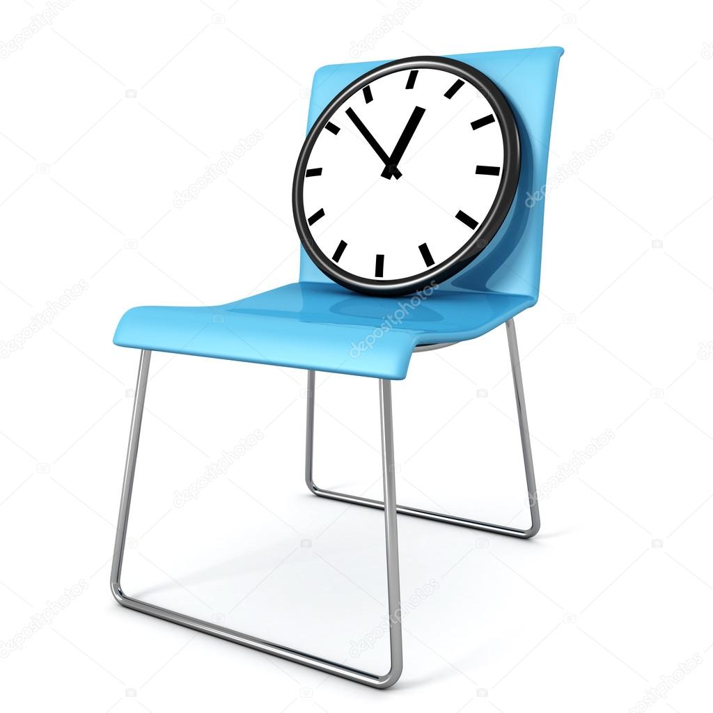 chair with  wall clock on it