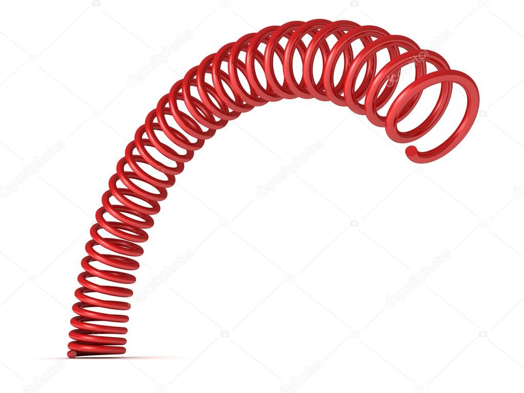 Red bent spring spiral