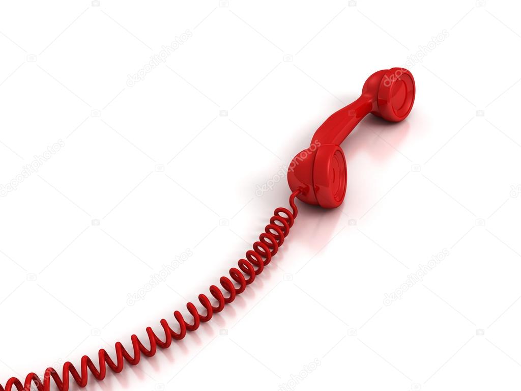 Red Handset with spiral wire