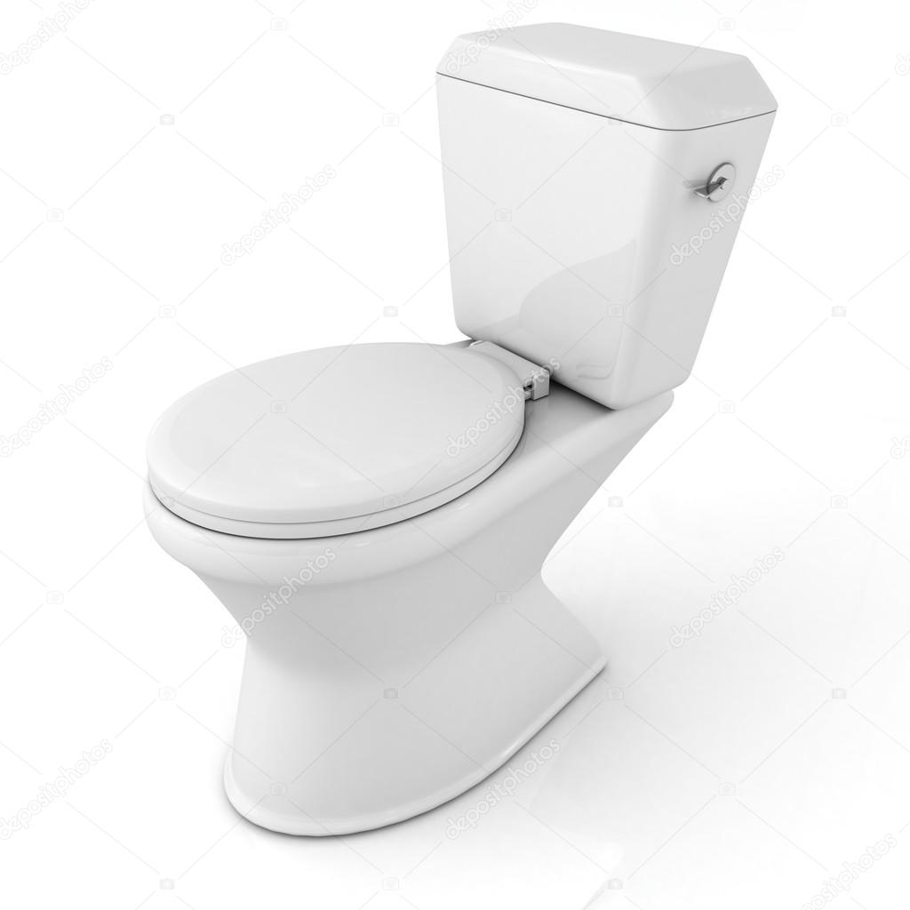 Toilet 3D wc on white background
