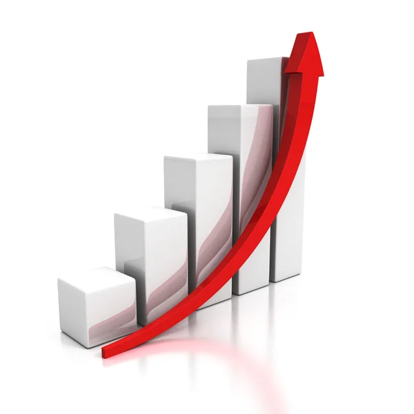 Gráfico de negocio creciente con flecha ascendente — Foto de Stock
