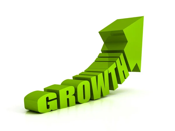 Flecha de texto de crecimiento verde —  Fotos de Stock