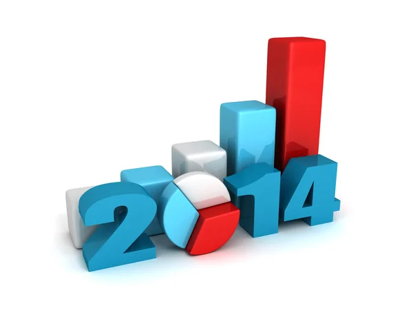 Business bar en cirkeldiagram grafieken 2014 jaar — Stockfoto