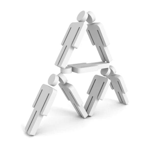 3d Männer Pyramide — Stockfoto