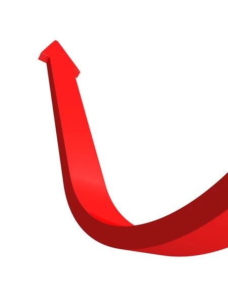 Rostoucí vzestup červená šipka nahoru — Stock fotografie