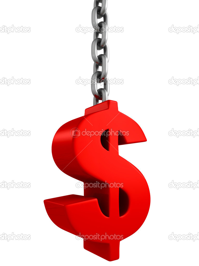 Red dollar currency symbol