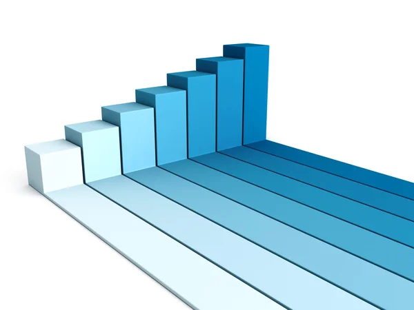 Blauwe stijgende busines bar diagram — Stockfoto