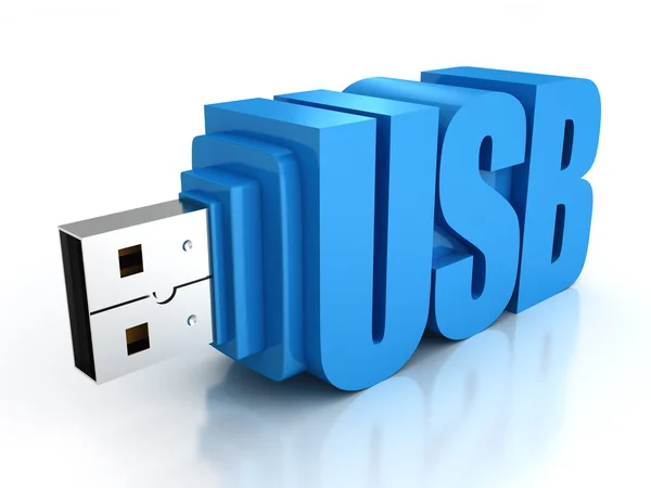 Blauer USB-Stick — Stockfoto