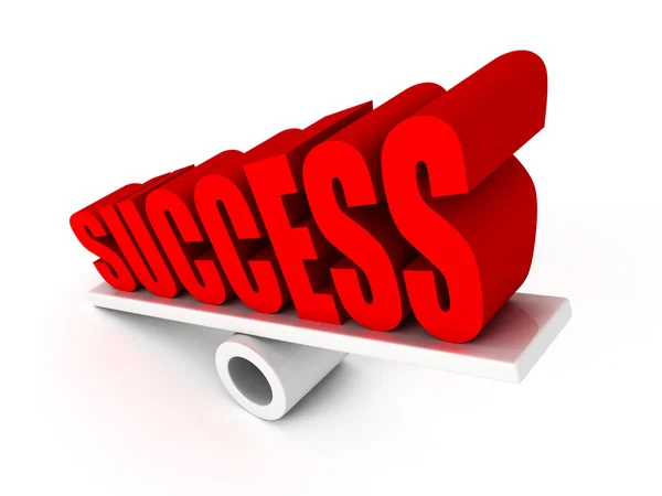Red SUCCESS word on balance — Stock Photo, Image