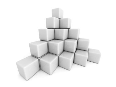 Piramit beyaz küp bloklar