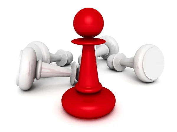 Conceito de liderança red pawn forward — Fotografia de Stock