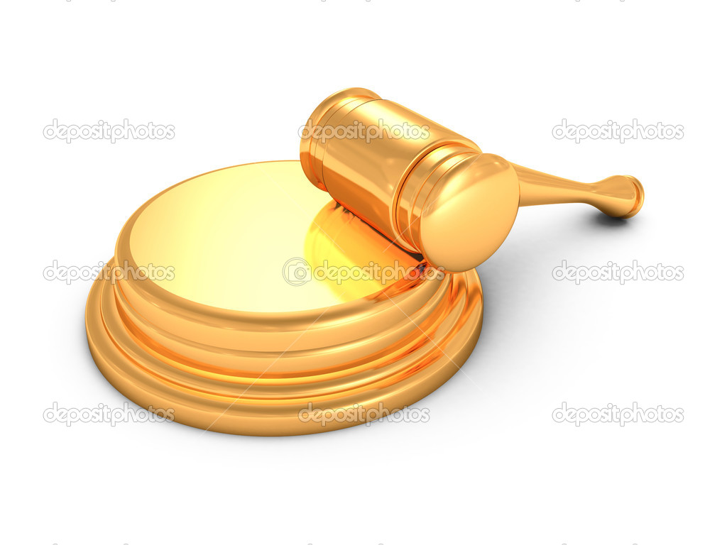 Golden judges gavel