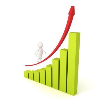 3D adam grafik üzerinde büyümek