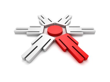 3D insan grup lideri